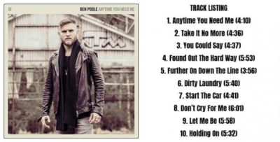 Ben Poole To Release New Album Anytime You Need Me