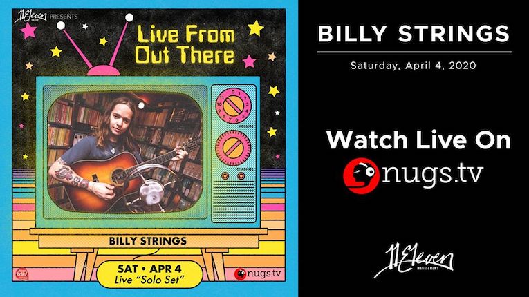 Billy Strings, Live From Out There Virtual Festival, 2 Hour Long Solo Set, Saturday April 4th, Rock and Blues Muse
