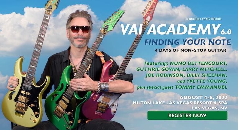 Steve Vai and Dreamcatcher Events Announce Vai Academy 6.0 ‘Finding Your Note’ With All-Star Guests flyer image
