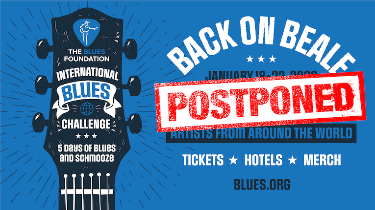 The International Blues Challenge IBC postponement flyer