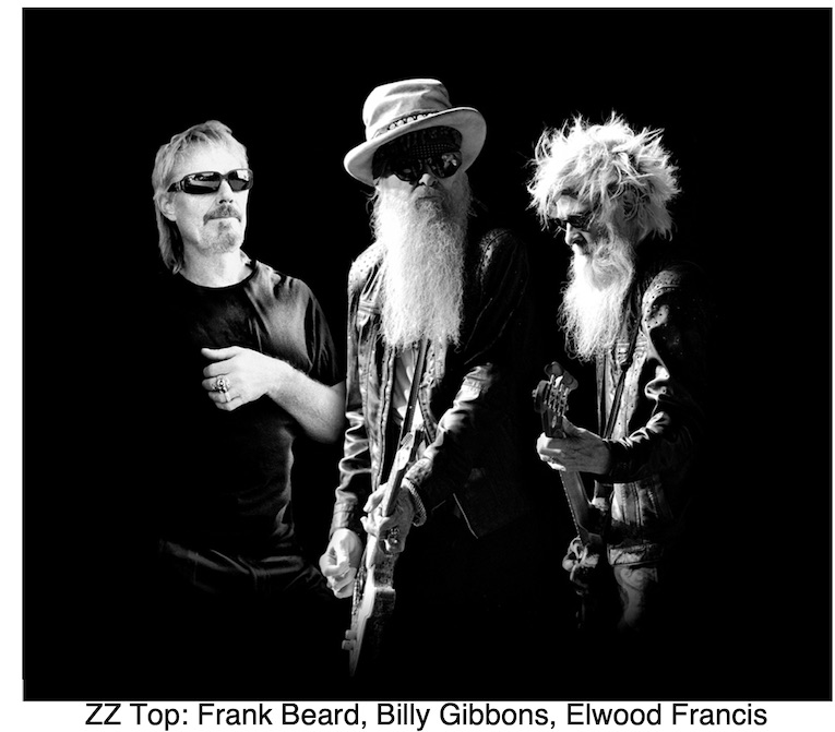 ZZ Top Frank Beard, Billy Gibbons, Elwood Francis photo