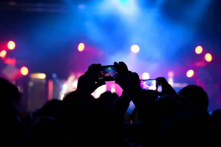 Cell phone at concert, photo
