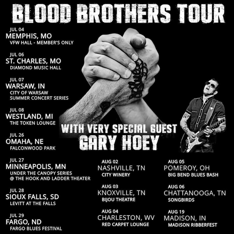 Blood Brothers Tour with Gary Hoey, tour poster