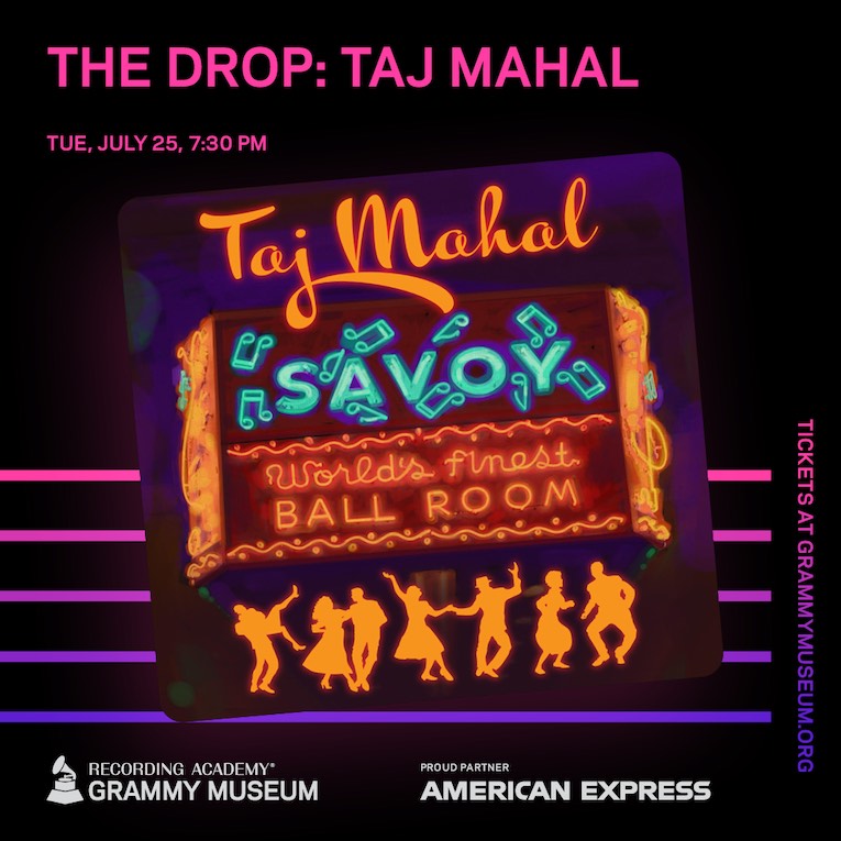 A Conversation with Taj Mahal at Grammy Museum, flyer
