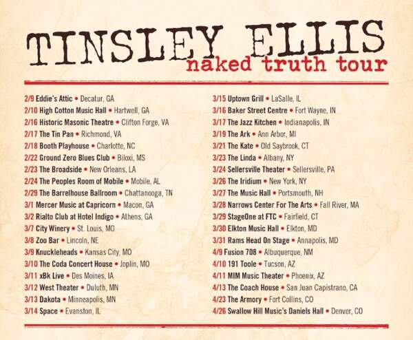 Tinsley Ellis Announces Massive Naked Truth Solo Acoustic Tour