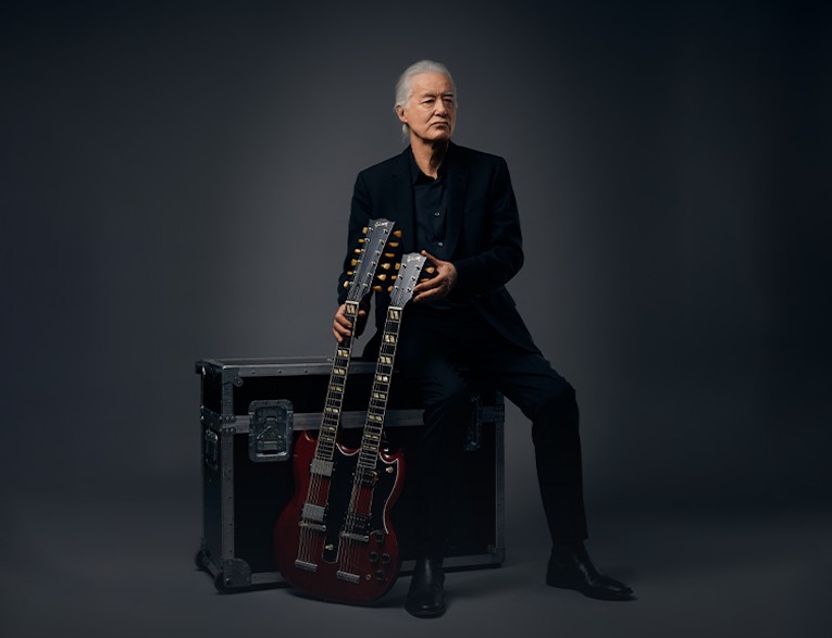 Jimmy Page, Jimmy Page with 1969 EDS-1275 Doubleneck Collector’s Edition from Gibson Custom, photo