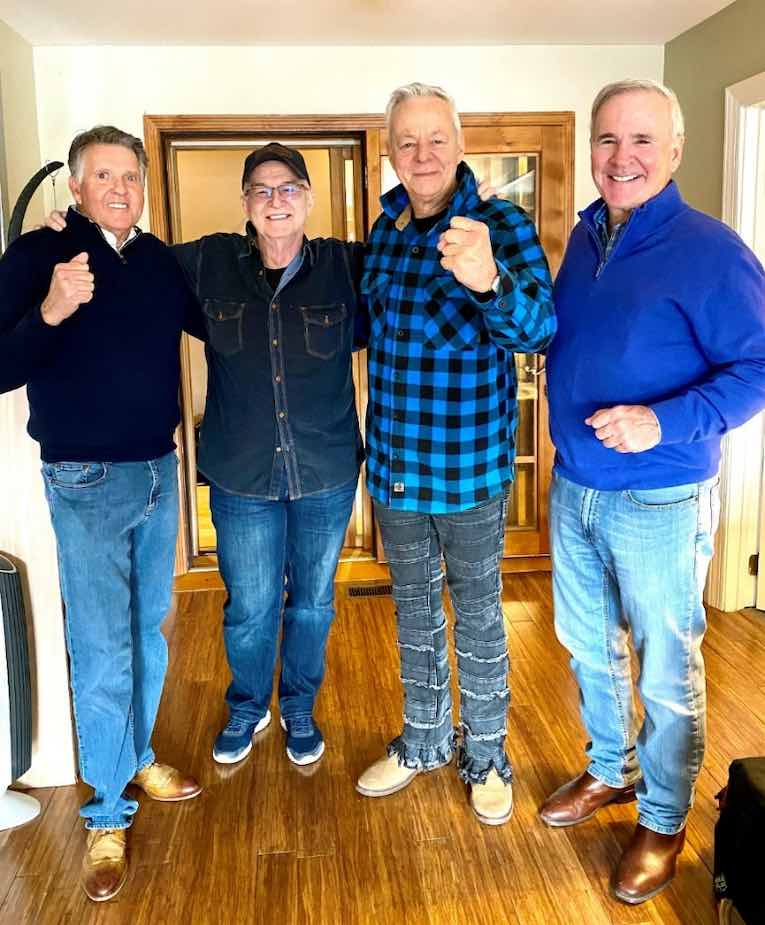 L to R: Morningstar Music Productions Exec. Producer, Ken Leister; Producer, Carl Jackson; Tommy Emmanuel (CGP); Morningstar Music Productions Exec. Producer, Rodger Glaspey., photo, We Still Can't Say Goodbye A Musicians Tribute To Chet Atkins