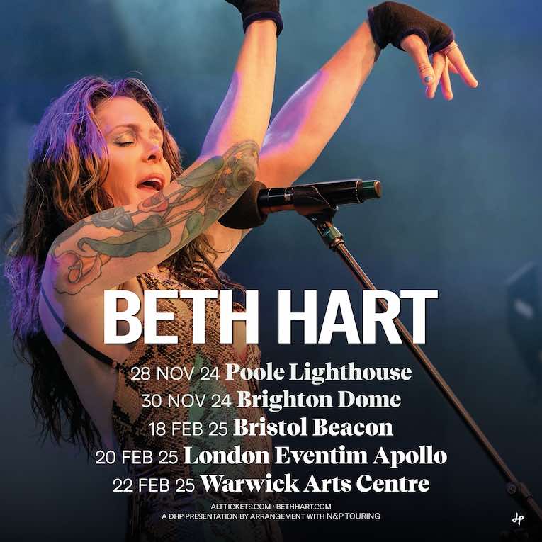 Beth Hart, tour flyer, UK concerts, 