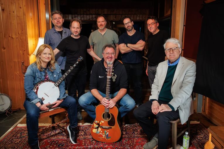 Allison Brown, Steve Martin, Vince Gill, photo, 'Wall Guitar'